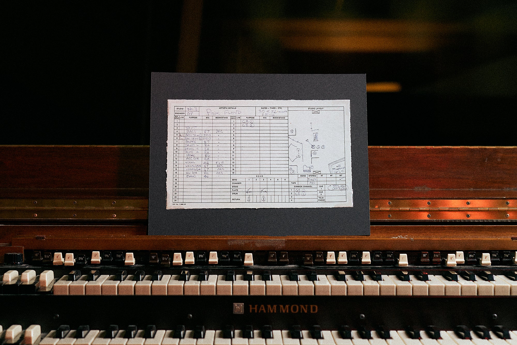 Abbey Road Studios - Abbey Road Studios x Pink Floyd 'The Dark Side of The Moon' Session Sheet