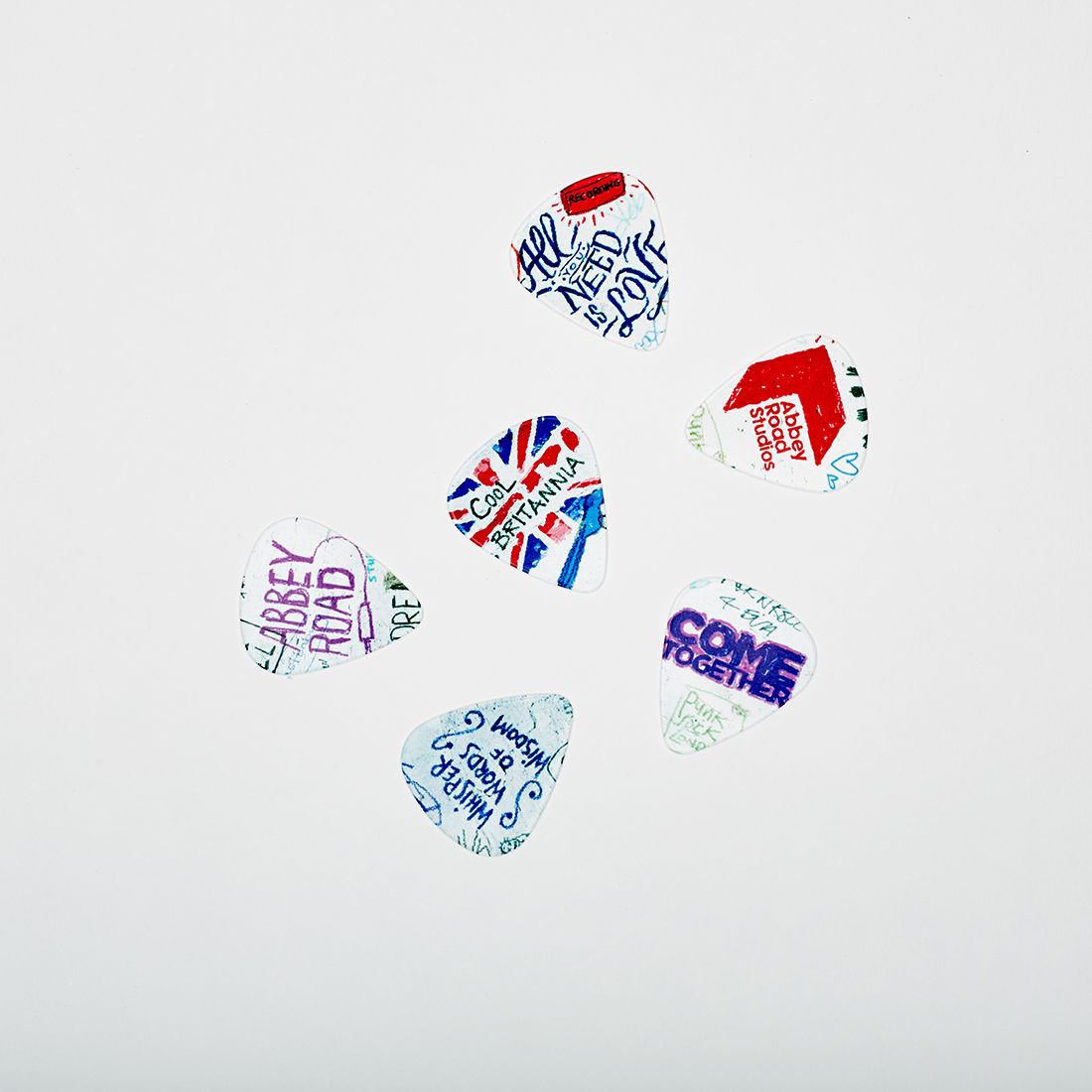 Abbey Road Studios - Abbey Road Studios Graffiti Plectrum Set (Pack of 6)