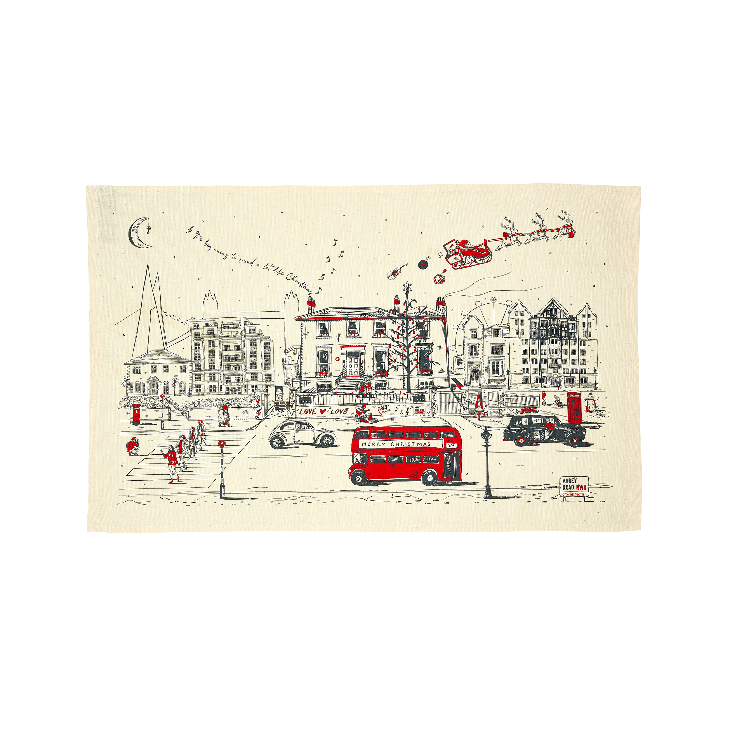 Abbey Road Studios - Christmas Tea Towel