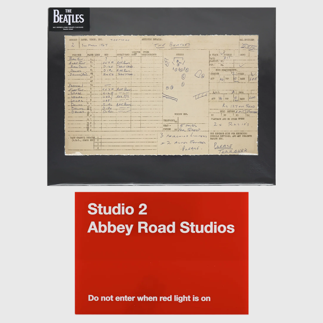 Beatles Session Sheet & Studio Two Sign