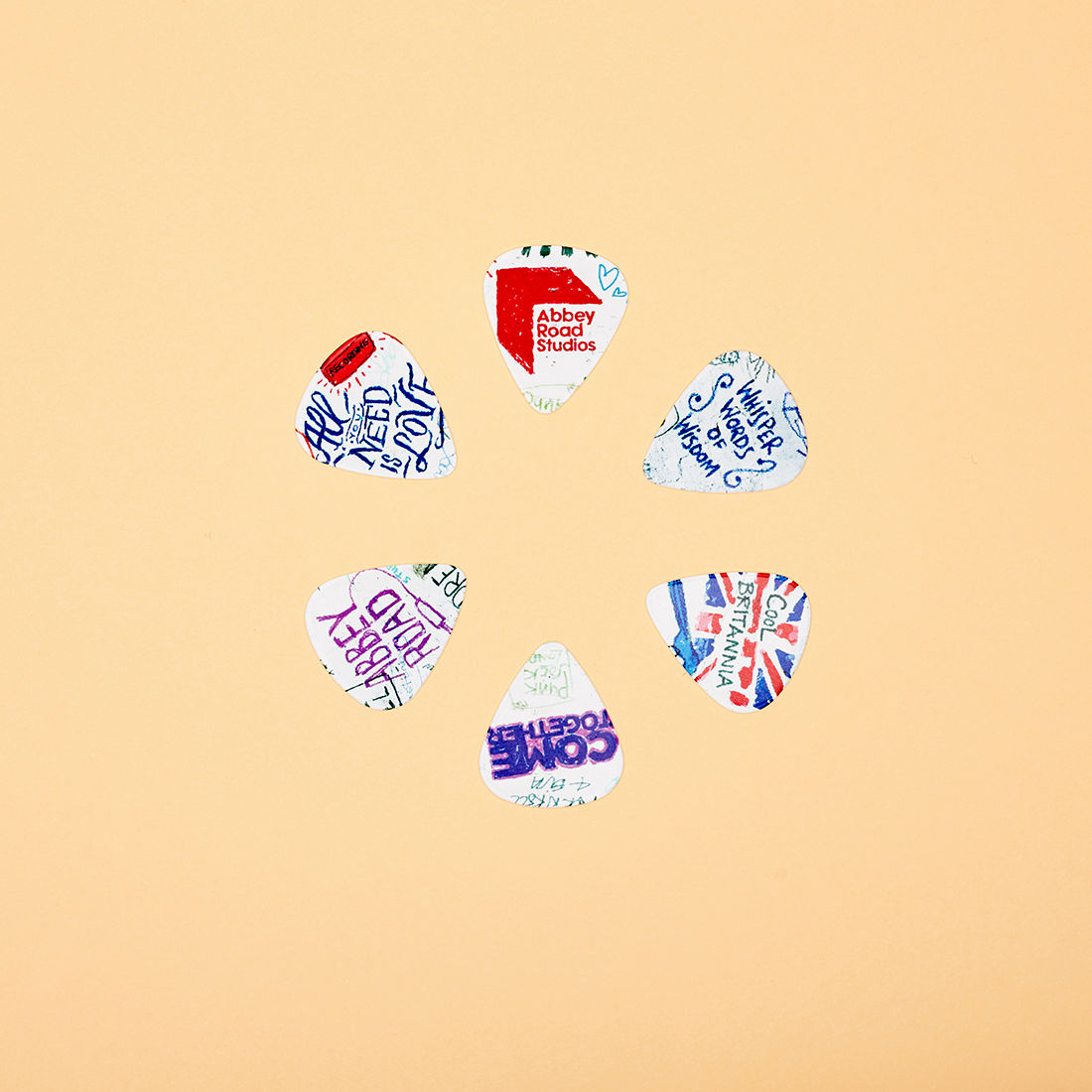 Abbey Road Studios - Abbey Road Studios Graffiti Plectrum Set (Pack of 6)