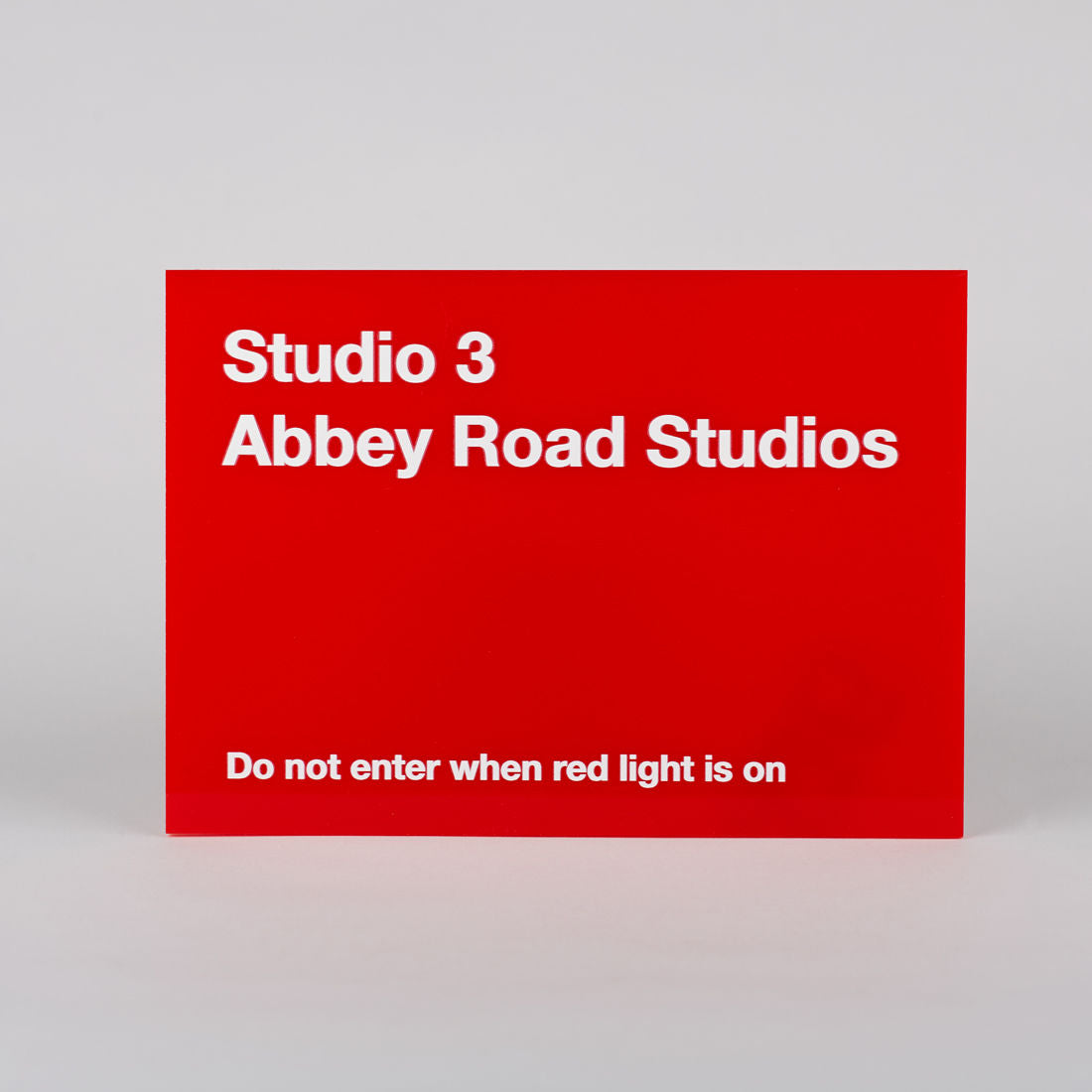 Abbey Road Studios - Studio Three Replica Red Perspex Sign